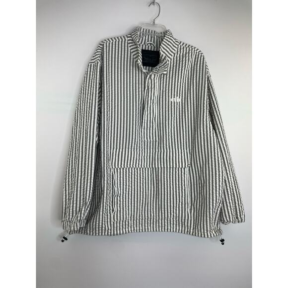 Levi's Octavia Anorak gray seersucker quarter zip pull over jacket Men's XL - Picture 1 of 13